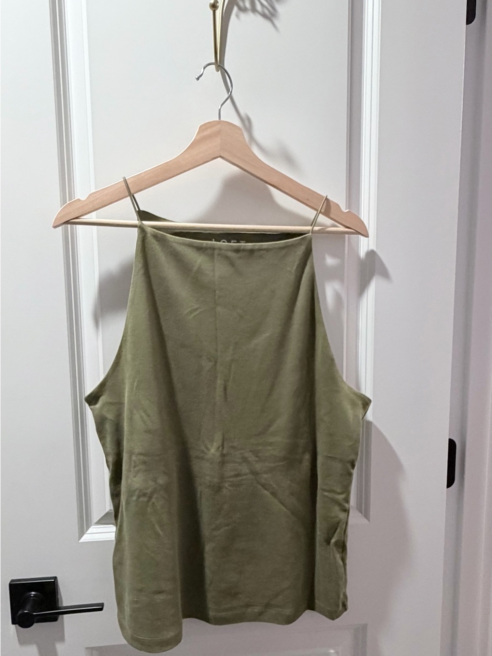 LOFT Olive Green Apron Tank Top